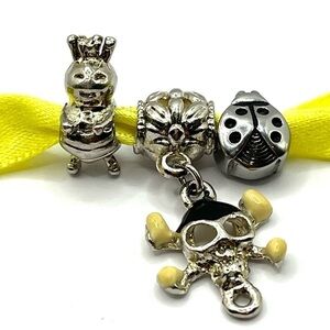 Charms Lady Bug, Skull Charm, Bee Charm can be worn bracelet or necklace 🐞☠️🐝
